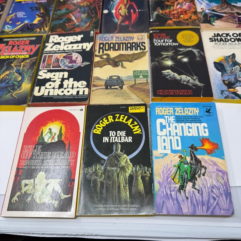 Lot of 24 Roger Zelazny Books Collection Science Fiction Novels VTG Classic Set
